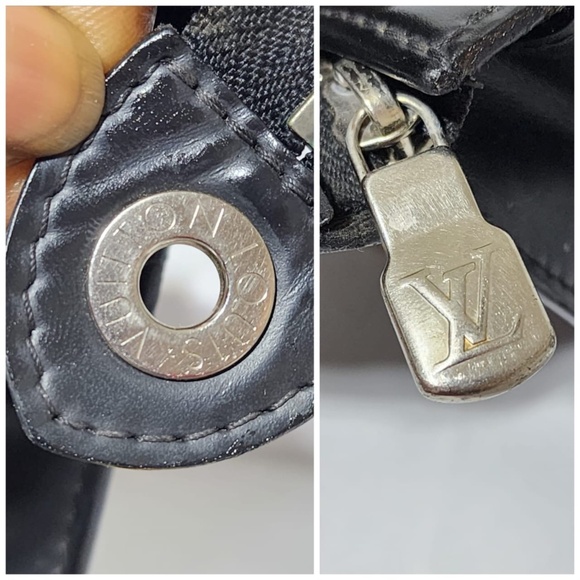 Authentic Louis Vuitton Damier Graphite Pixel Pochette Voyage MM Black Grey - Picture 7 of 10